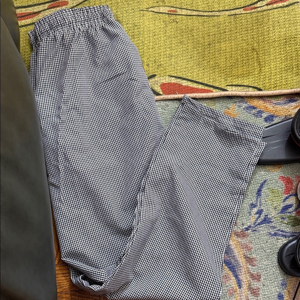 New Men's Black and White Checkered work pants size L